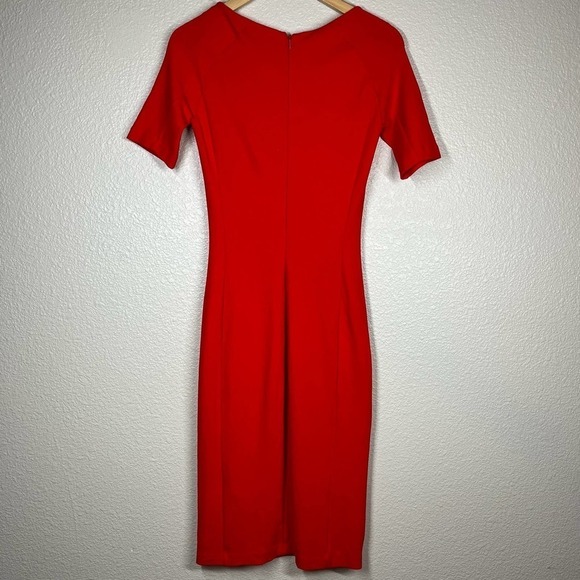 Zara Midi Dress Bodycon Red Stretch Women’s Size Small - Picture 2 of 9
